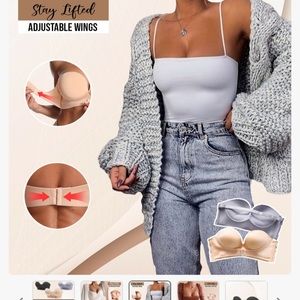 Strapless Wireless Push Up Bra (36D)